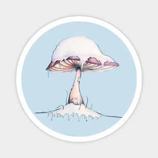 Winter Mushroom Magnet